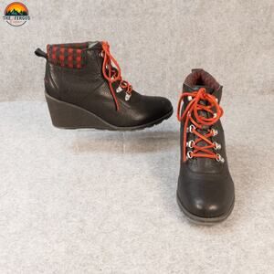 Sperry Top Sider Celeste Bliss Ankle Booties Black Red Leather Women's Size 12 M